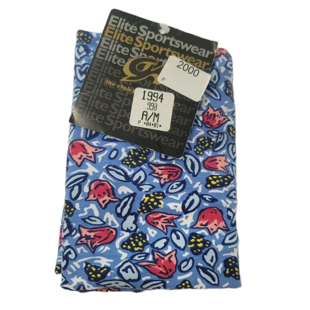 GK Elite VTG Tulip Garden LS Cotton Leotard Bodysuit 3/4 Sleeve Blue AM Adult M - Picture 13 of 13